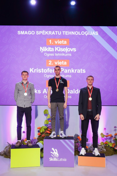 FOTO: Ogrēnieši izcīna 6 medaļas jauno profesionāļu meistarības konkursā "SkillsLatvia 2025"