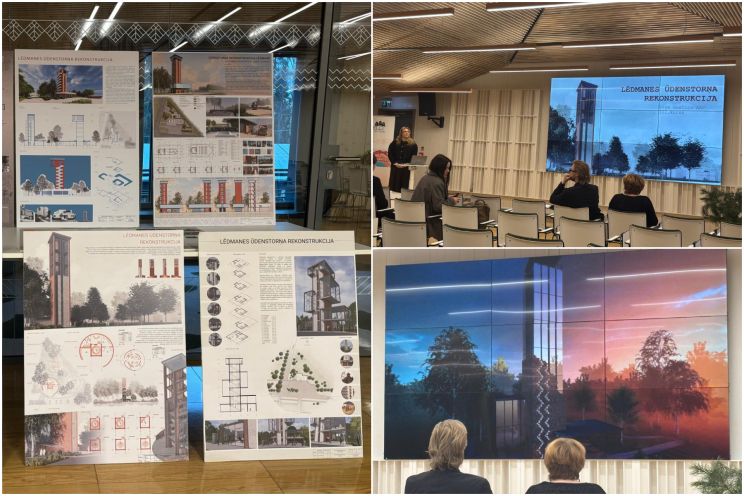 Attēls rakstam: FOTO. Studenti Ogrē prezentē savas vīzijas, ko darīt ar Lēdmanes ūdenstorni