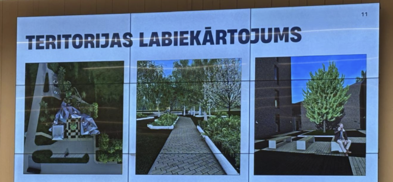 FOTO. Studenti Ogrē prezentē savas vīzijas, ko darīt ar Lēdmanes ūdenstorni