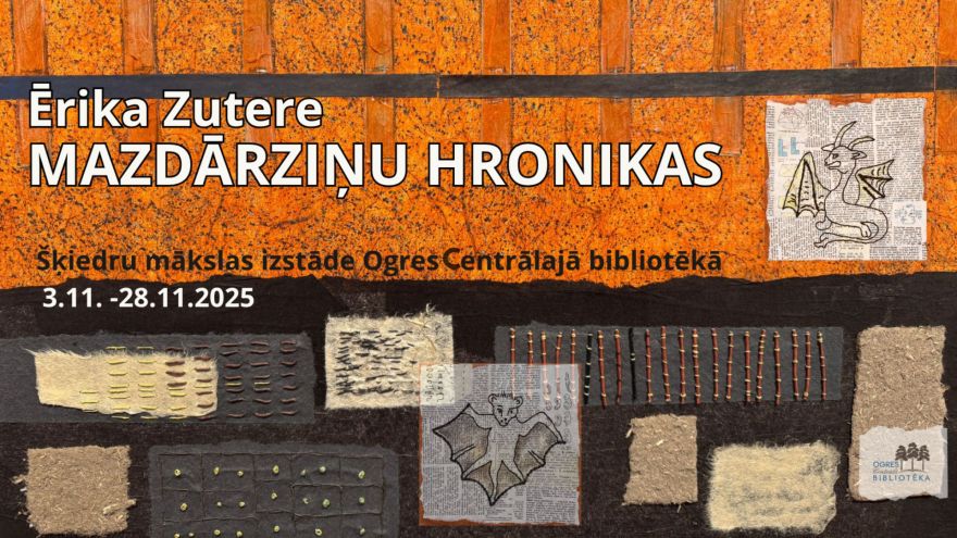 Ogres Centrālajā bibliotēkā apskatāma mākslinieces Ērikas Zuteres personālizstāde “Mazdārziņu hronikas”