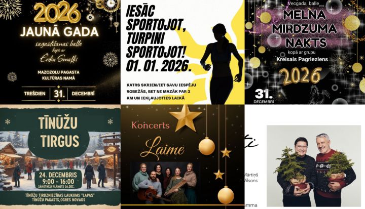 Svētku brīvdienās Ogres novadā notiks dažādas balles, tirdziņi, koncerti un daudz citas aktivitātes