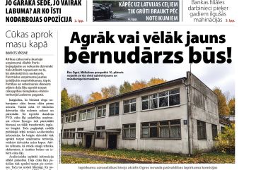 Attēls rakstam: Laikraksta «Ogres Vēstis Visiem» 7. oktobra numurā