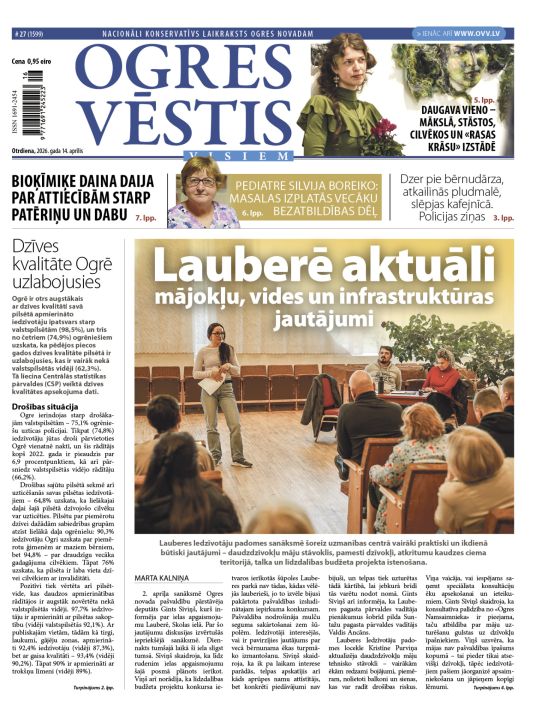 Laikraksta «Ogres Vēstis Visiem» 14. aprīļa numurā