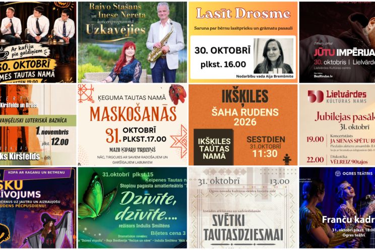 Attēls rakstam: Svecīšu vakars, koncerti un maskošanās: nedēļas nogales pasākumu ceļvedis Ogrē un novadā