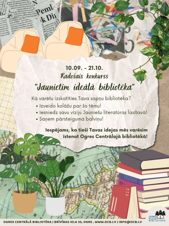 Ogres Centrālās bibliotēkas konkurss ‘’Jaunietim ideālā bibliotēka’’