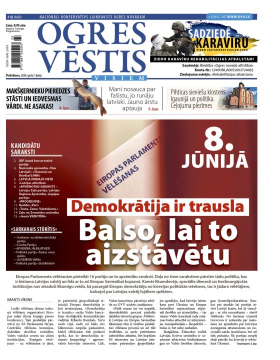 Laikraksta "Ogres Vēstis Visiem" 7. jūnija numurā