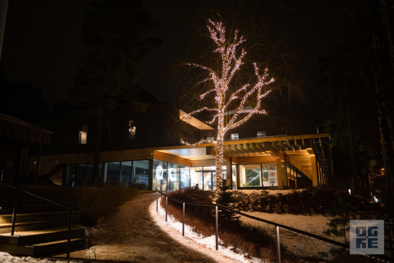 FOTO: Ogres novadā iemirdzas Ziemassvētku rotājumi un svētku egles