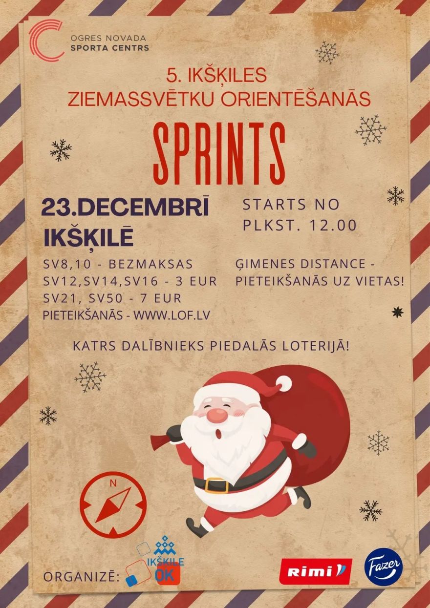 Svētku priekšvakarā notiks Ikšķiles 5. Ziemassvētku sprints