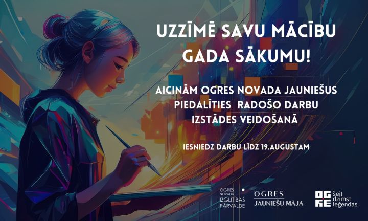 Ogres novada jauniešiem iespēja piedalīties radošo darbu izstādes veidošanā