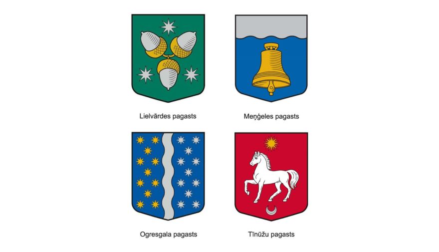 Aktīvi iesaistoties iedzīvotājiem, Ogres novadā tapuši vairāku pagastu ģerboņi