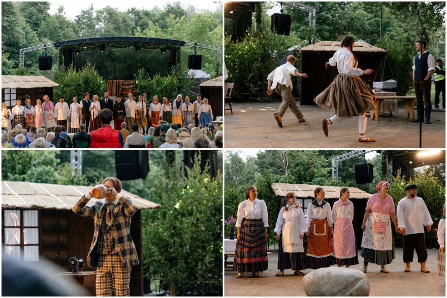 Līgo atblāzmas fotogrāfijās: Ogres teātris ar "Skroderdienām Silmačos" priecējis ropažniekus