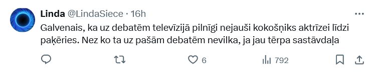 Ekrānuzņēmums no "X"