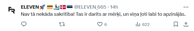 Ekrānuzņēmums no "X"