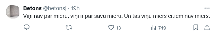 Ekrānuzņēmums no "X"