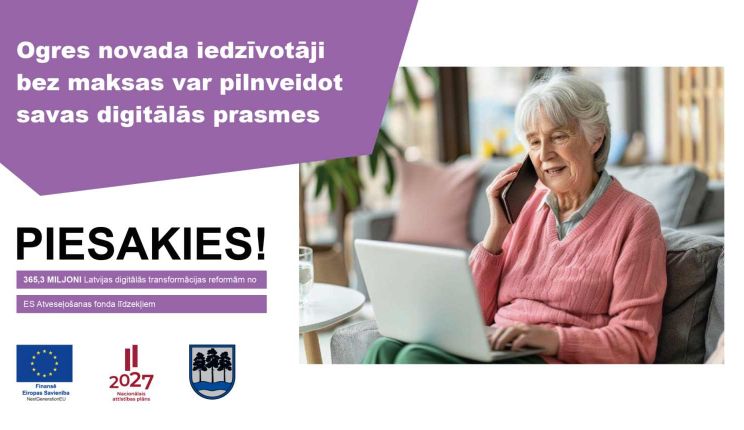 Attēls rakstam: Bezmaksas digitālo prasmju apmācības Ogres novadā – piesakies tagad!