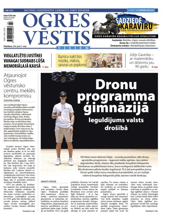 Laikraksta "Ogres Vēstis Visiem" 31. maija numurā