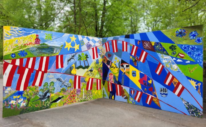 Valsts svētkos Ogrē tapusi glezna Latvijai