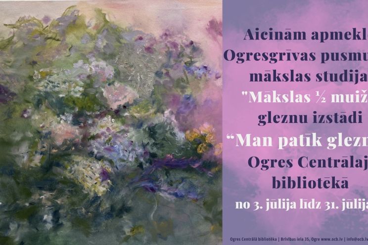 Attēls rakstam: “Man patīk gelznot”! Bibliotēkā skatāma “Mākslas 1/2 muiža” dalībnieku darbu izstāde