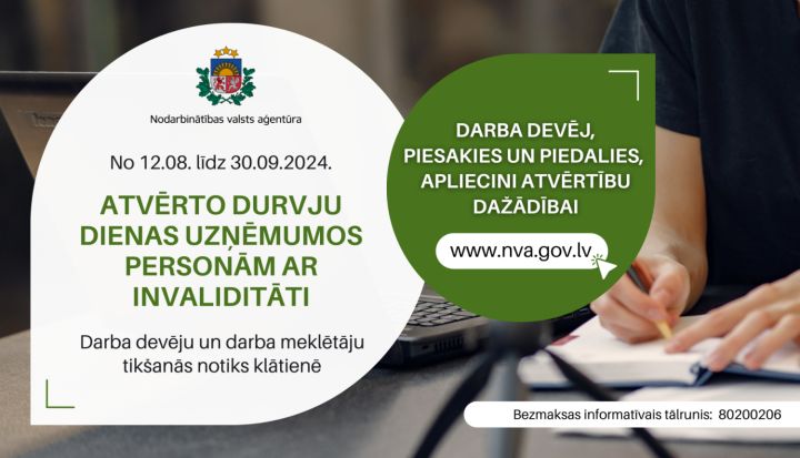 Atvērta pietekšanās dalībai ikgadējā pasākumā “Atvērto durvju dienas uzņēmumos personām ar invaliditāti”