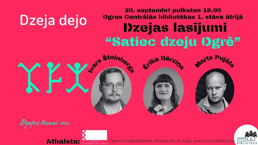 Ogres Centrālajā bibliotēkā notiks Dzejas dienām veltīti dzejas lasījumi