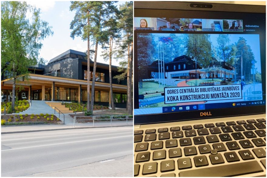 Ogre rāda zaļās bibliotēkas piemēru lielvalstij – Vācijas speciālisti tiešsaistē pēta Ogres Centrālo bibliotēku