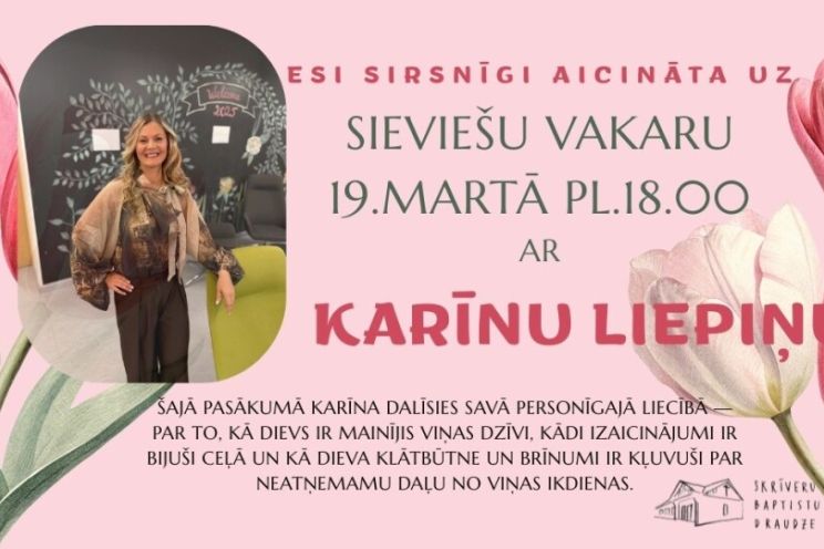 Attēls rakstam: Skrīveru Baptistu draudze aicina uz sieviešu vakaru
