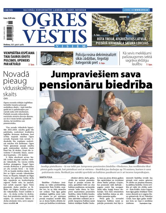Laikraksta "Ogres Vēstis Visiem" 8. aprīļa numurā