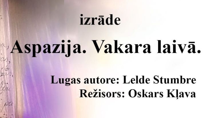 Tomes amatierteātra "Pogas" izrāde "Aspazija. Vakara laivā"