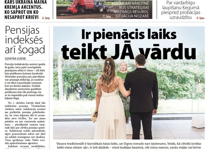 Attēls rakstam: Laikraksta «Ogres Vēstis Visiem» 18. augusta numurā