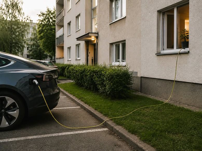Ogres Namsaimnieks skaidro: Vai drīkst uzlādēt elektroauto, izvelkot vadu no dzīvokļa vai pagraba?