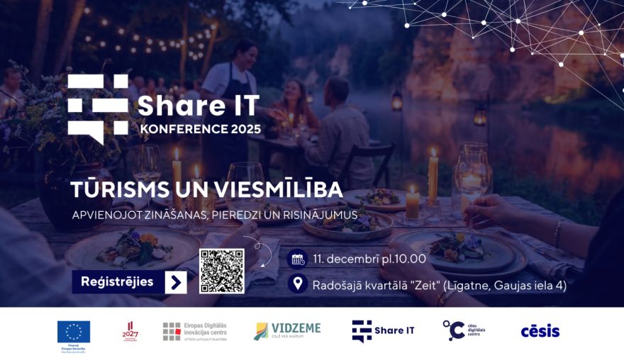 Uzņēmējiem un nozaru profesionāļiem iespēja piedalīties ShareIT 2025 konferencē “Tūrisms un viesmīlība"