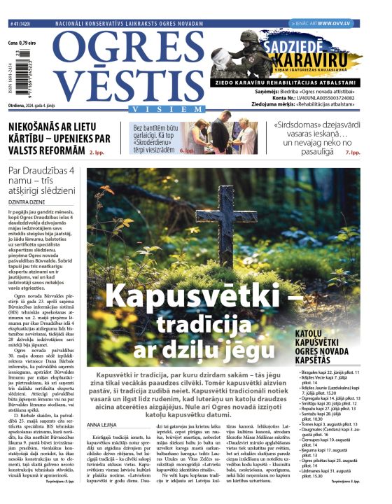 Laikraksta "Ogres Vēstis Visiem" 4. jūnija numurā