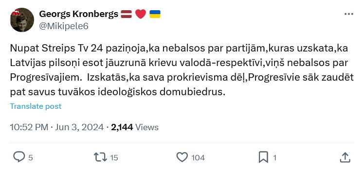 Ekrānuzņēmums no "X"