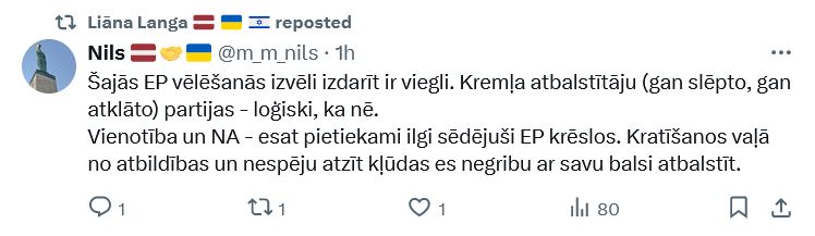 Ekrānuzņēmums no "X"