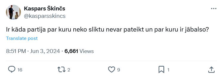 Ekrānuzņēmums no "X"