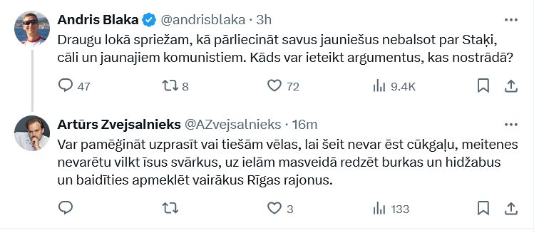 Ekrānuzņēmums no "X"