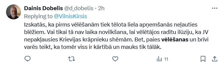 Ekrānuzņēmums no "X"