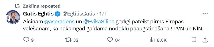 Ekrānuzņēmums no "X"