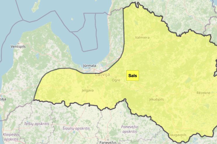 Attēls rakstam: Izsludināts dzeltenais brīdinājums par stipru salu