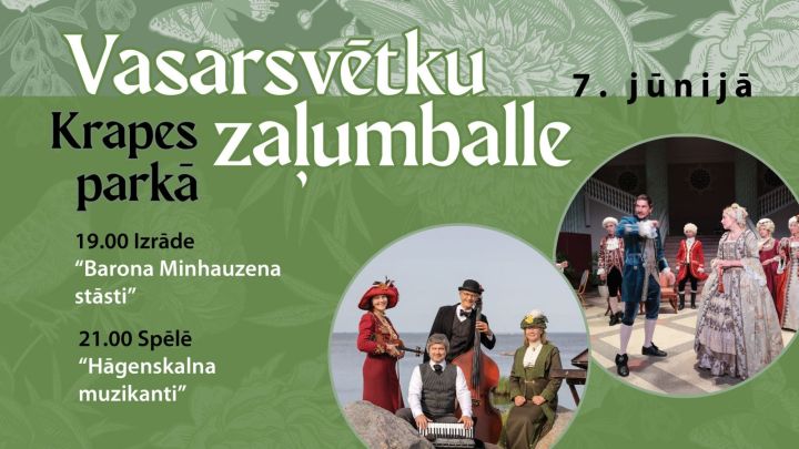 Teātris un dejas - Krapes muižas parkā atdzimst vasarsvētku zaļumballes tradīcija