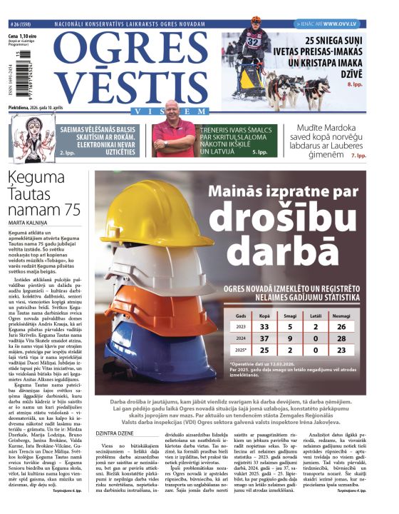 Laikraksta "Ogres Vēstis Visiem" 10. aprīļa numurā
