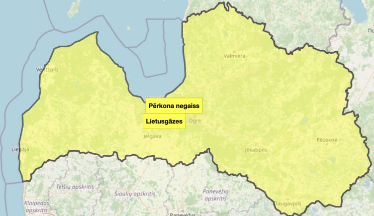 Attēls rakstam: Šodien Latvijā spēkā dzeltenais brīdinājums par stipru lietu