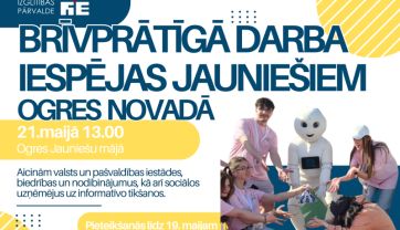 Attēls rakstam: Maijā notiks informatīva tikšanās par brīvprātīgā darba iespējām jauniešiem Ogres novadā