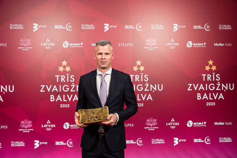 FOTO: "Trīs Zvaigžņu balvā 2025" godināti izcilākie Latvijas sportisti