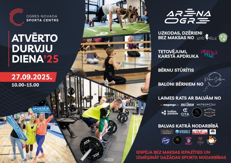 27. septembrī notiks Atvērto durvju diena '25 sporta arēnā "Ogre"