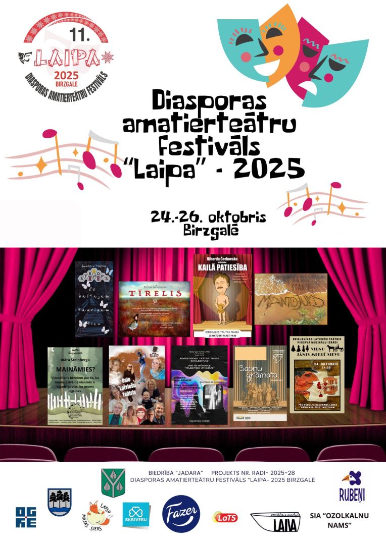 Birzgalē ieradīsies amatierteātru trupas no dažādām pasaules valstīm uz festivālu "LAIPA 2025"