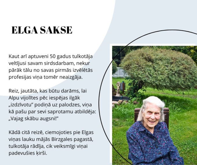 Tulkotājai Elgai Saksei 95!
