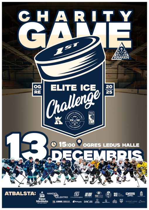 Ogres ledus hallē notiks vēl nebijusi "Elite Ice Challenge" hokeja spēle
