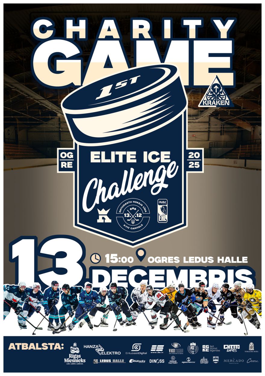 Ogres ledus hallē notiks vēl nebijusi "Elite Ice Challenge" hokeja spēle