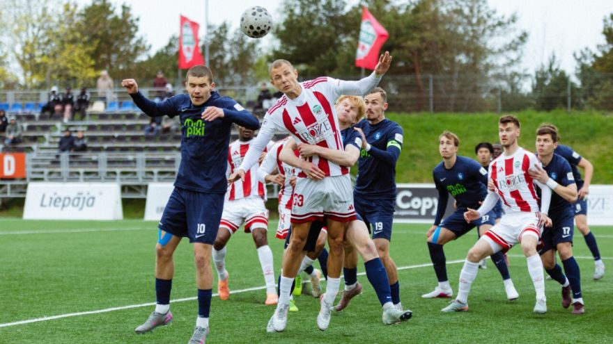 Ogres futbolistiem Liepājā goda vārti un zaudējums